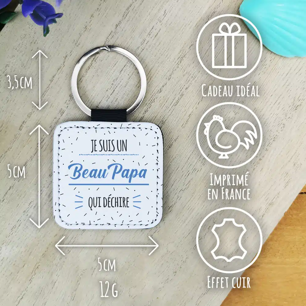 Porte clé “Je suis un beau papa qui déchire” – Image 3