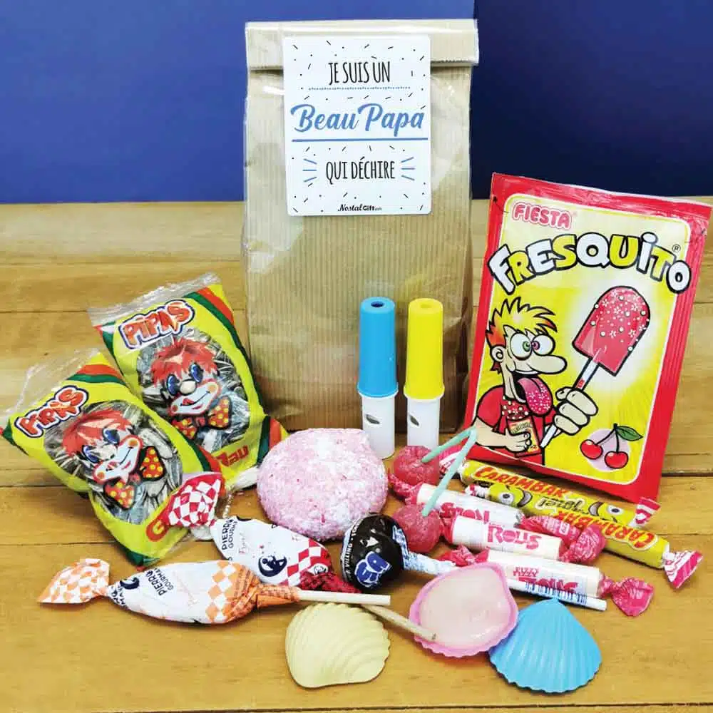 Sachet bonbon années 70 “Je suis un Beau Papa qui déchire”