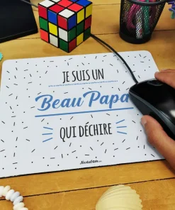 Tapis de souris “Je suis un beau papa qui déchire”