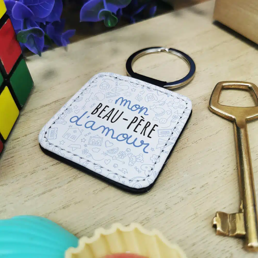 Porte clé “Mon beau-père d’amour” de la collection “D’amour” – Cadeau pour d’un anniversaire : beau père