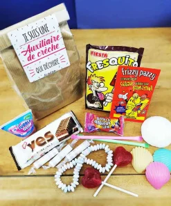 Sachet bonbon années 80 “Je suis une auxiliaire de crèche qui déchire”