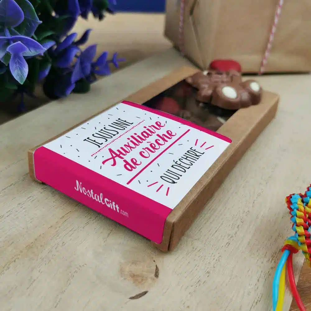 Oursons au chocolat au lait x3 “Je suis une auxiliaire de crèche qui déchire”