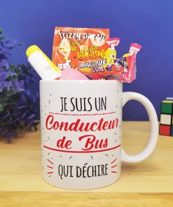 Mug bonbon années 80  “Je suis un conducteur de bus qui déchire”