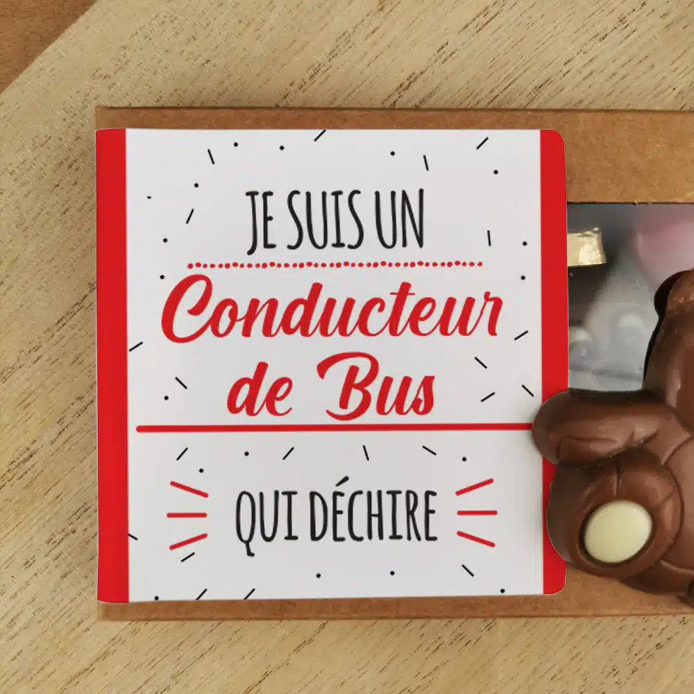 Oursons au chocolat au lait x3 “Je suis un conducteur de bus qui déchire” – Image 4