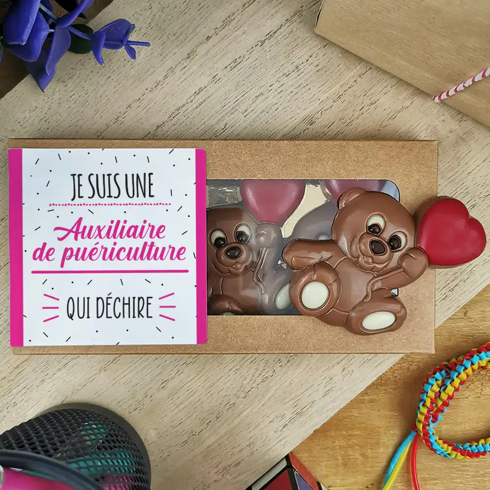 Oursons au chocolat au lait x3 “je suis une auxiliaire de puériculture qui déchire”