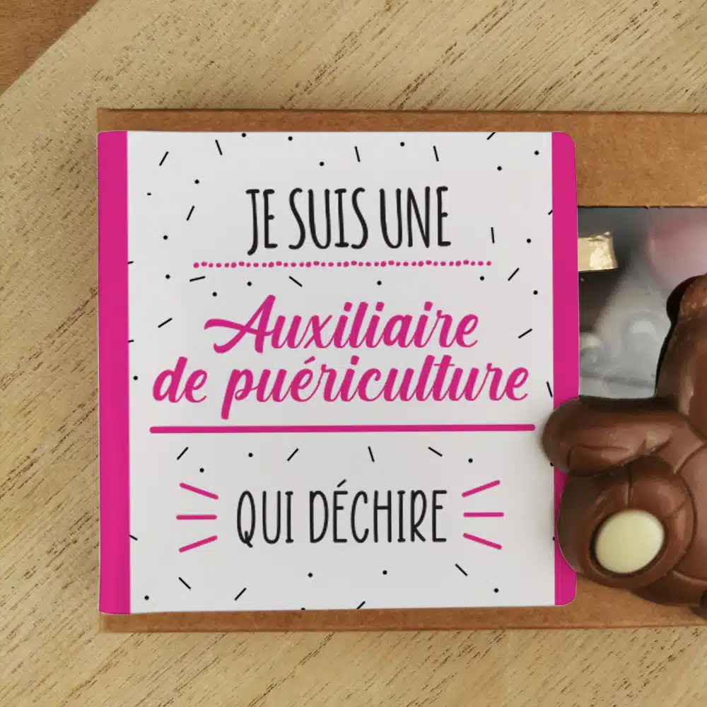 Oursons au chocolat au lait x3 “je suis une auxiliaire de puériculture qui déchire” – Image 5