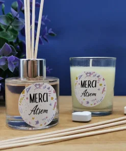 Coffret cadeau Atsem – Set de diffuseur de parfum + Bougie – “Merci Atsem”