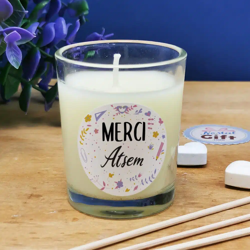 Coffret cadeau Atsem – Set de diffuseur de parfum + Bougie – “Merci Atsem” – Image 3