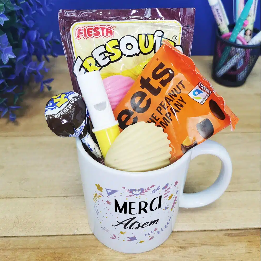 Mug bonbons des années 70 “Merci Atsem” – collection florale – Image 2
