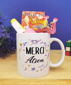 Mug bonbons des années 80 “Merci Atsem” – collection florale