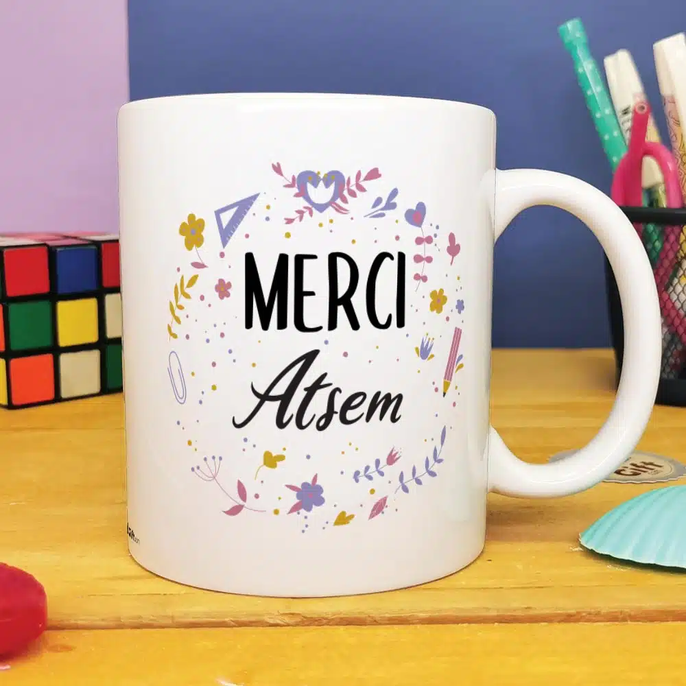 Mug “Merci Atsem” – collection florale