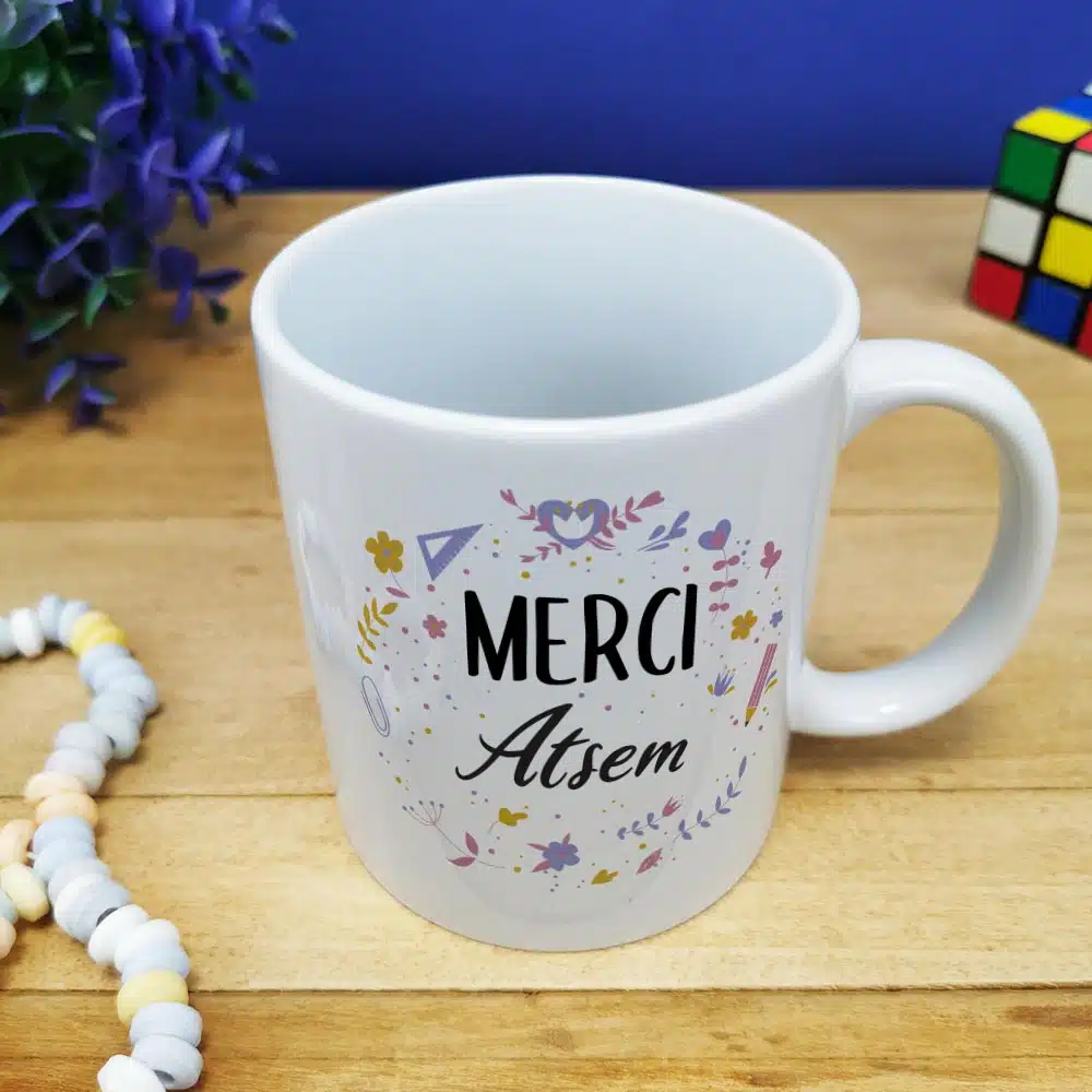 Mug “Merci Atsem” – collection florale – Image 2