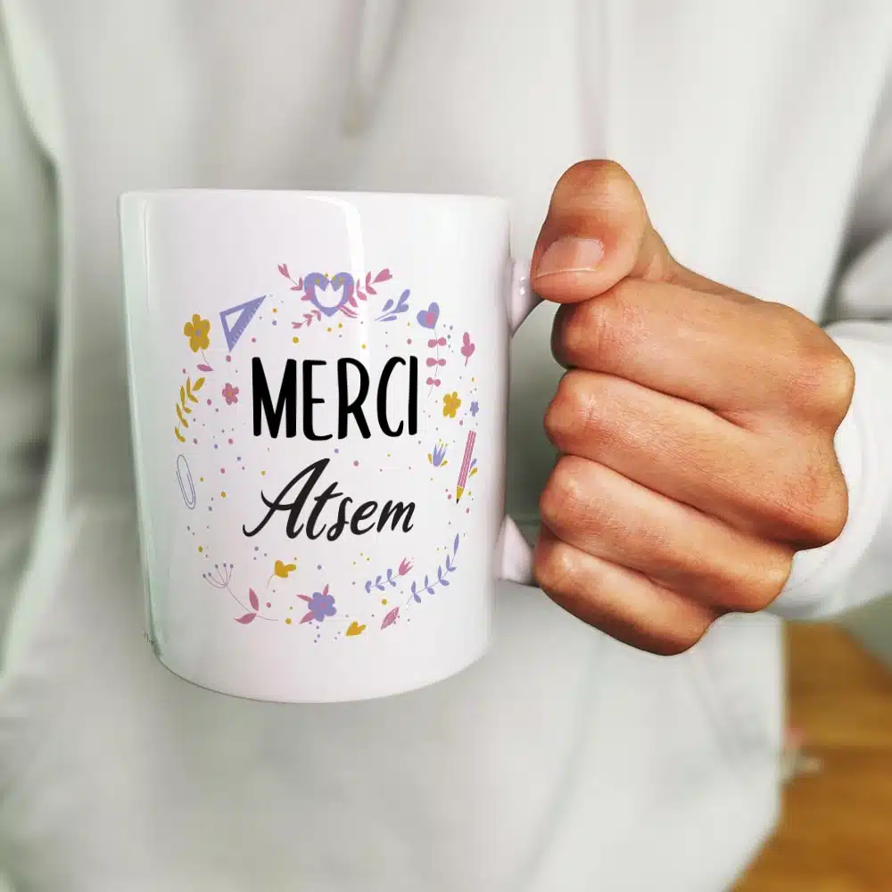 Mug “Merci Atsem” – collection florale – Image 4