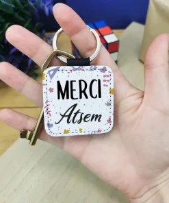 Porte clé “Merci Atsem” – Collection florale