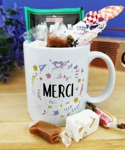 Mug bonbons des années 60  “Merci” – collection florale