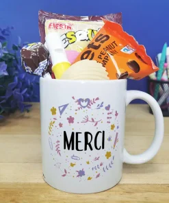 Mug bonbons des années 70 “Merci” – collection florale