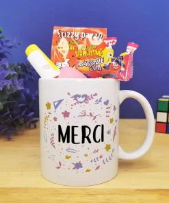 Mug bonbons des années 80 “Merci” – collection florale