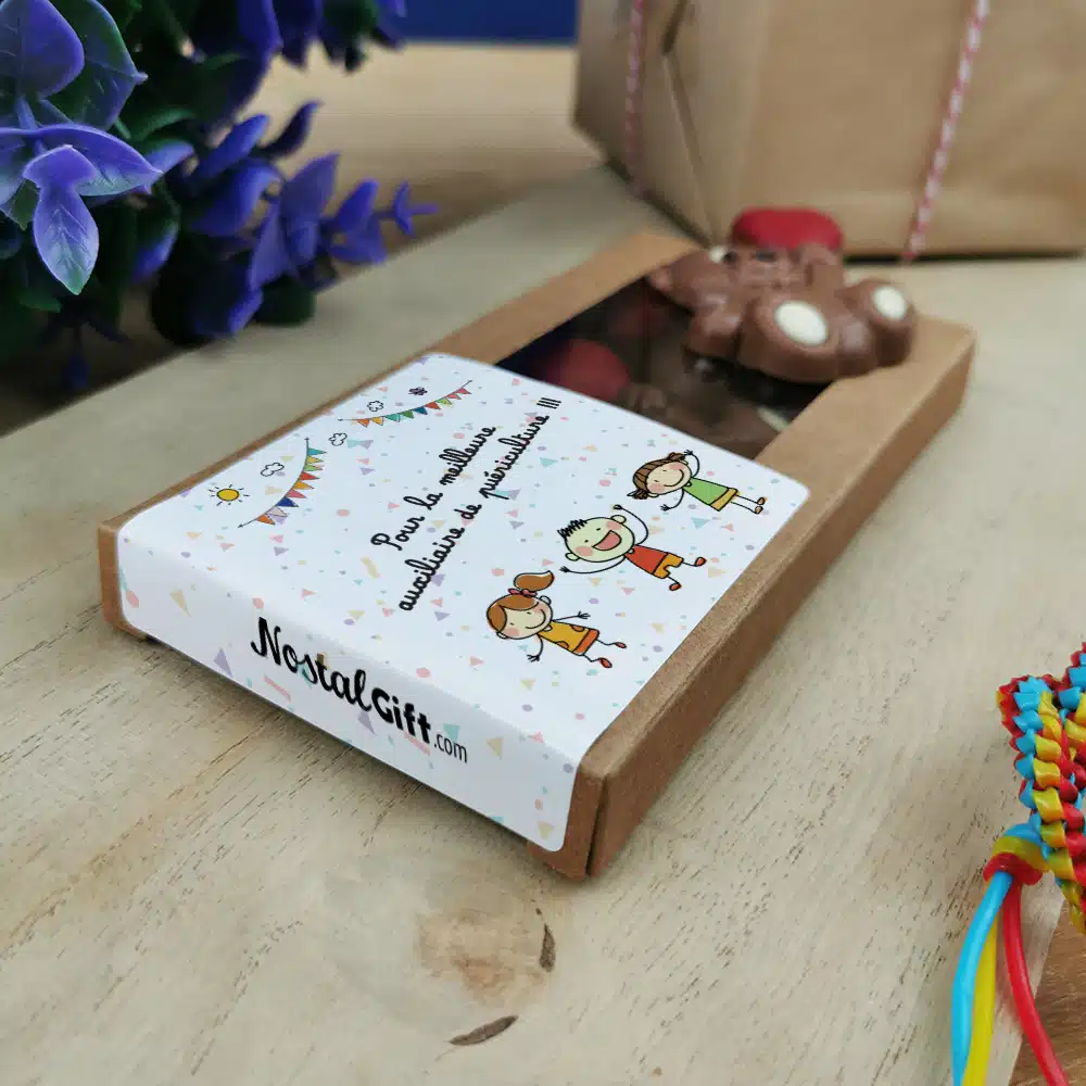 Oursons au chocolat au lait x3 “Pour la meilleure auxiliaire de puériculture” – Image 2