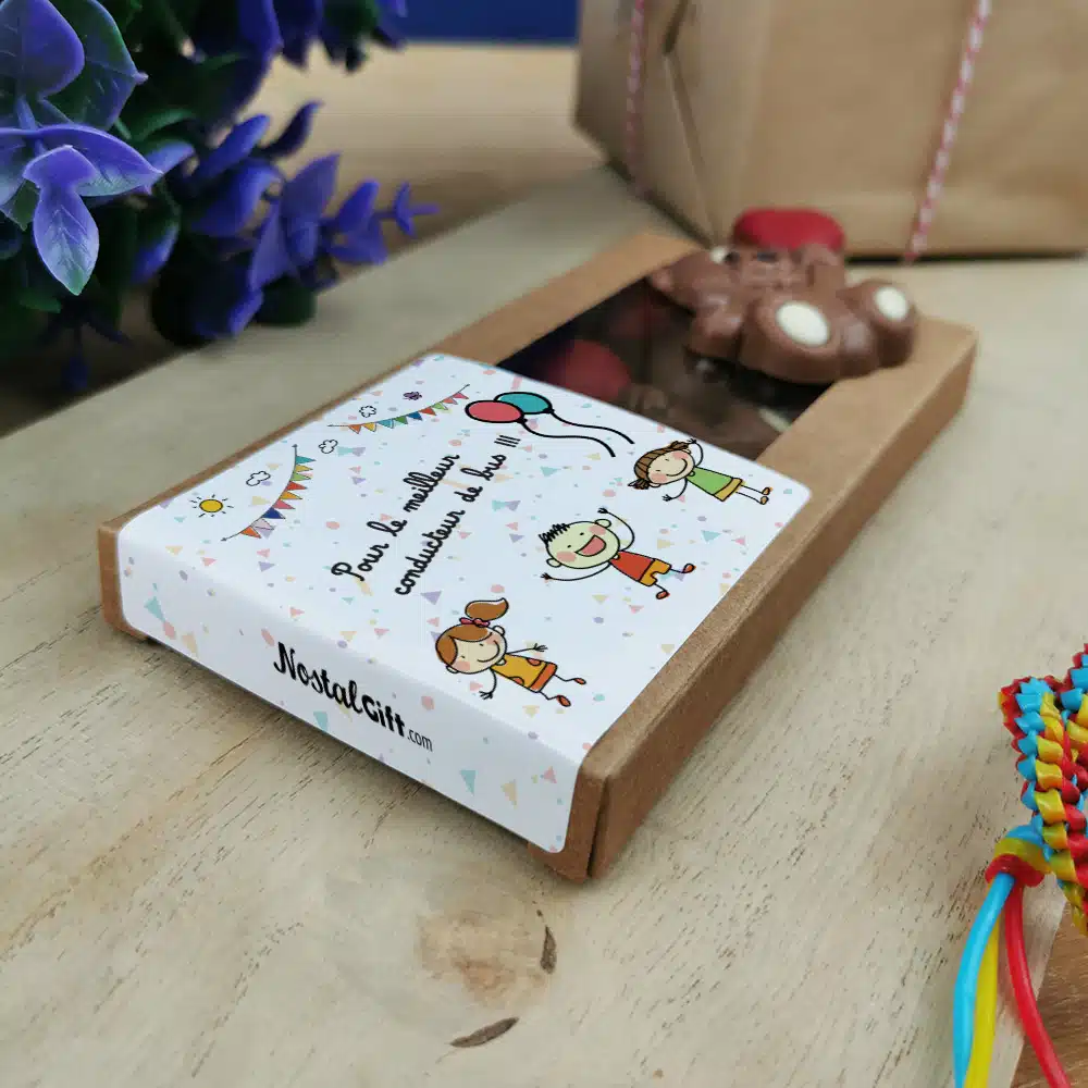 Oursons au chocolat au lait x3 “Pour le meilleur conducteur de bus” – Cadeau pour la fin de l’année scolaire : chauffeur de bus – Image 2