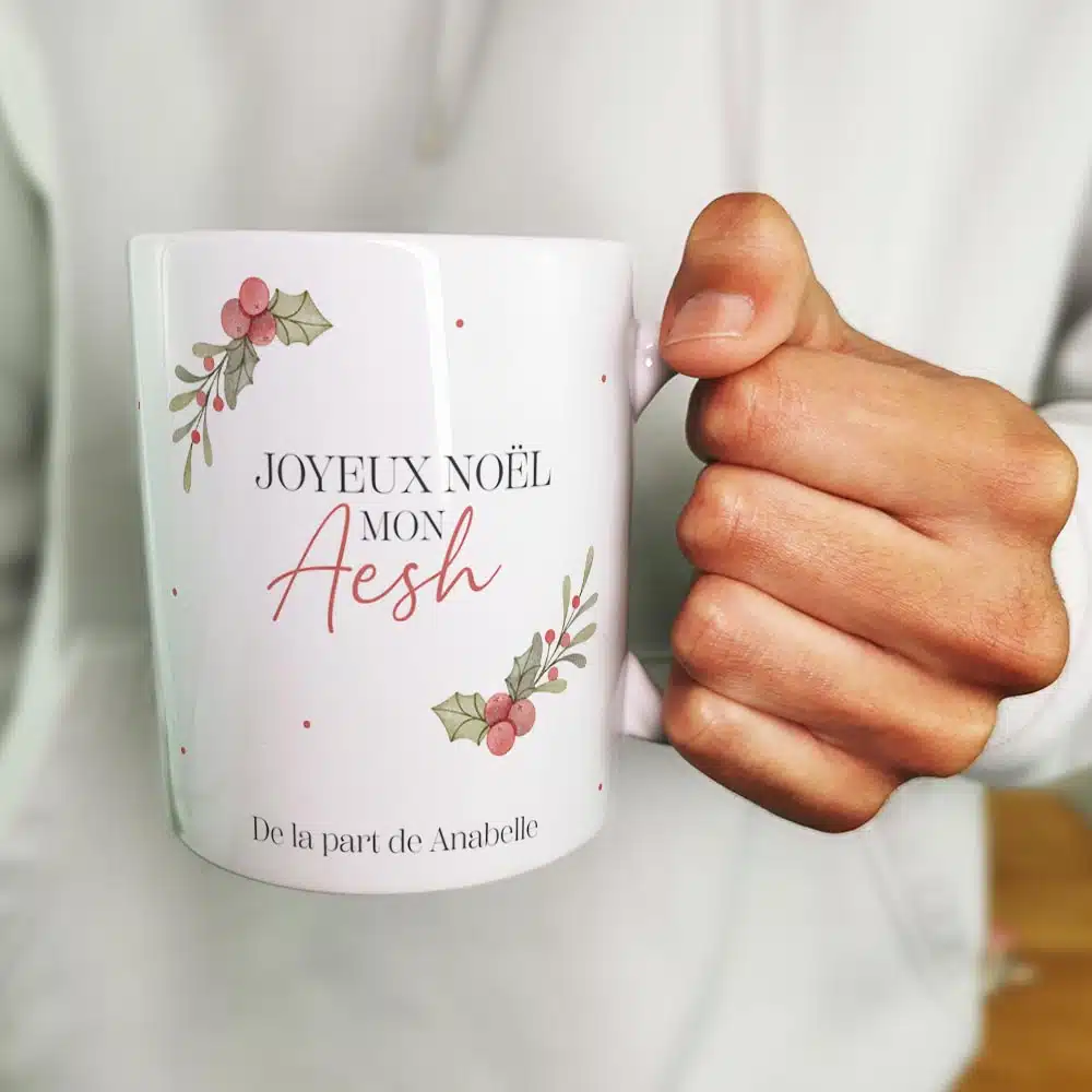 Mug “Joyeux Noël mon Aesh personnalisé” – Cadeau Noël – Image 4