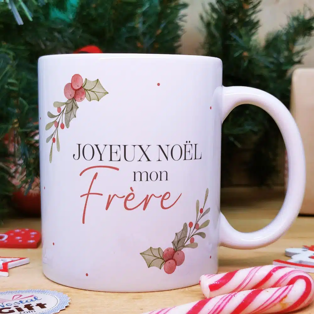 Mug “Joyeux Noël mon frère ” – Cadeau Noël