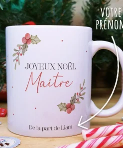 Mug “Joyeux Noël Maître” personnalisé – Cadeau Noël