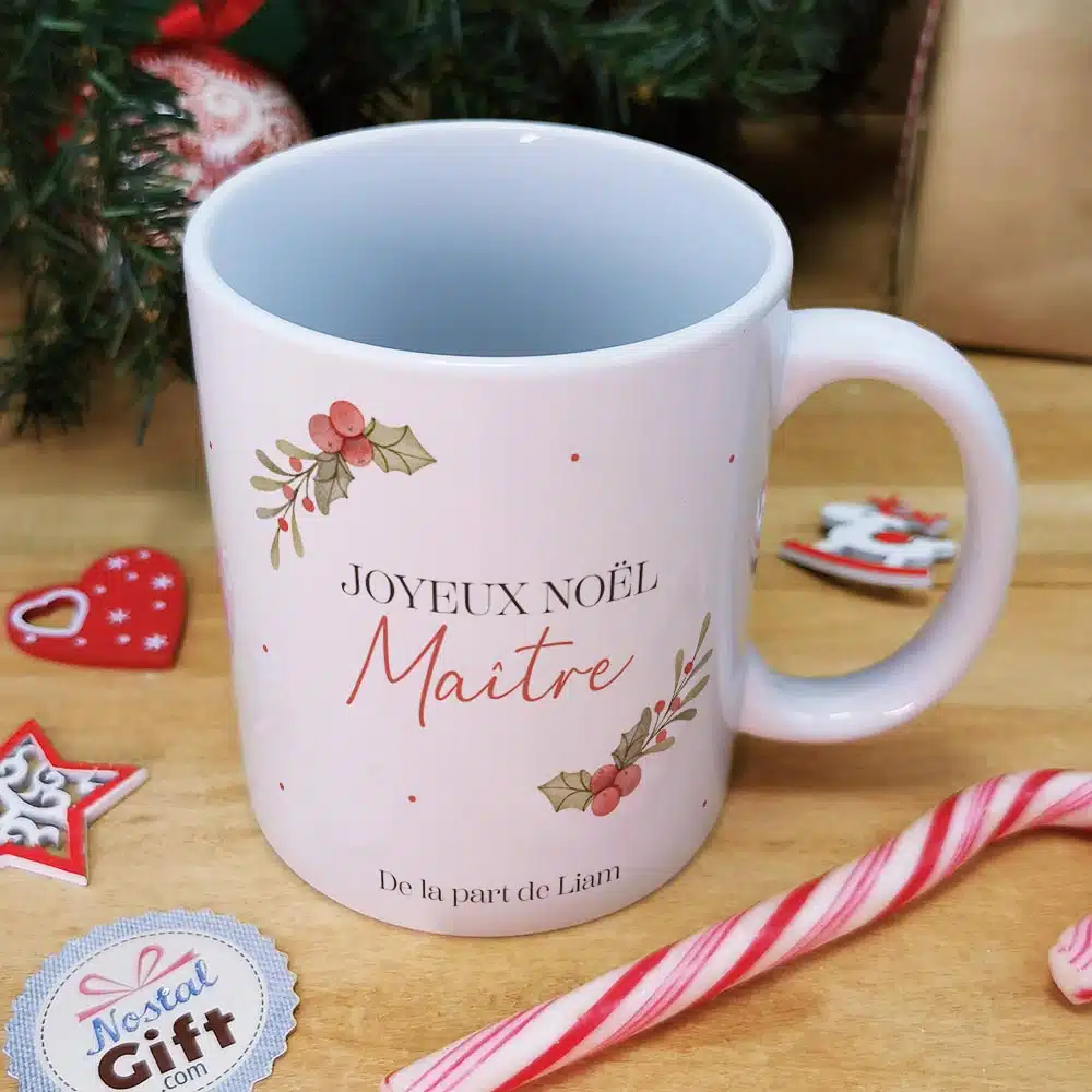 Mug “Joyeux Noël Maître” personnalisé – Cadeau Noël – Image 2