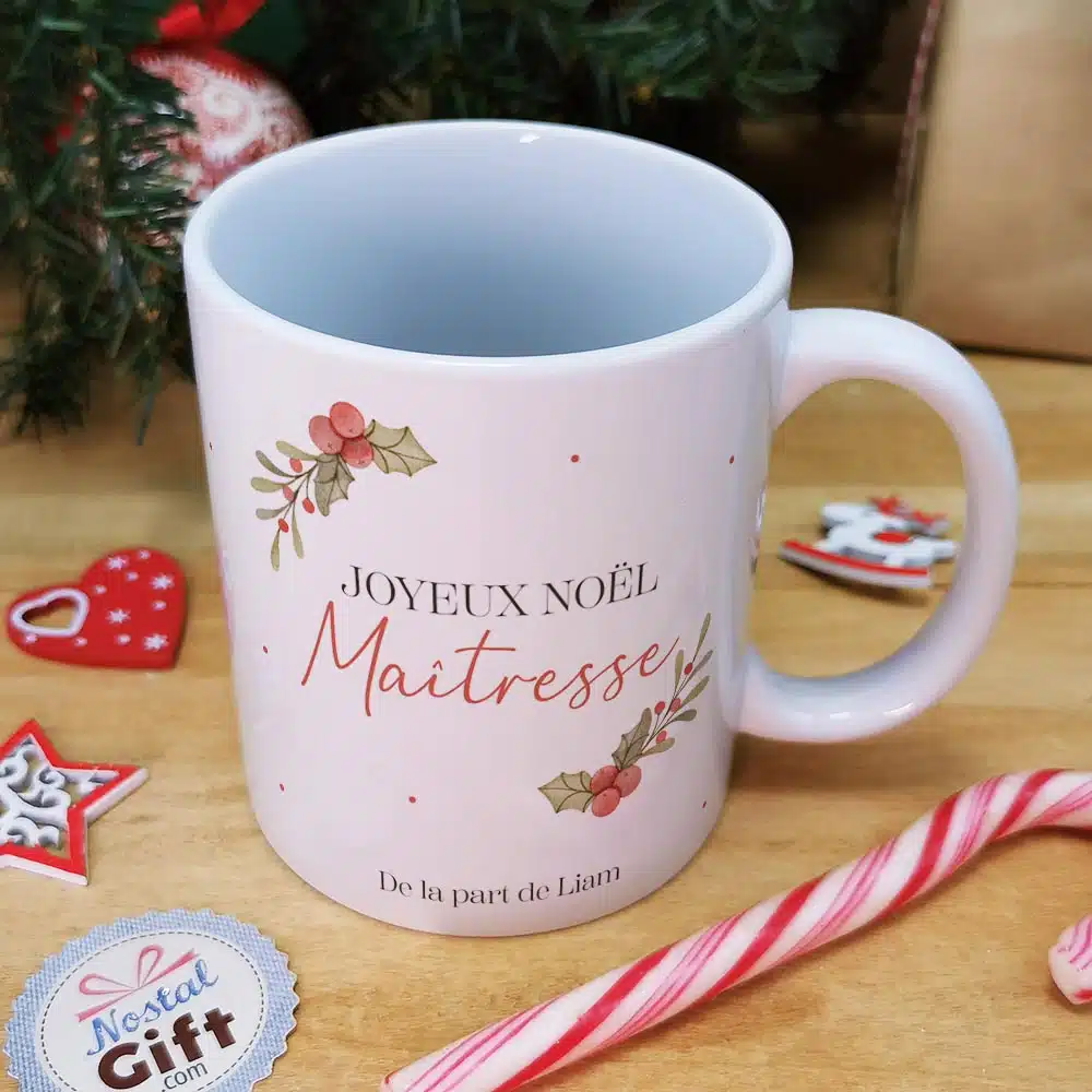 Mug “Joyeux Noël Maîtresse” personnalisé – Cadeau Noël – Image 2