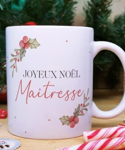 Mug “Joyeux Noël maîtresse ” – Cadeau Noël