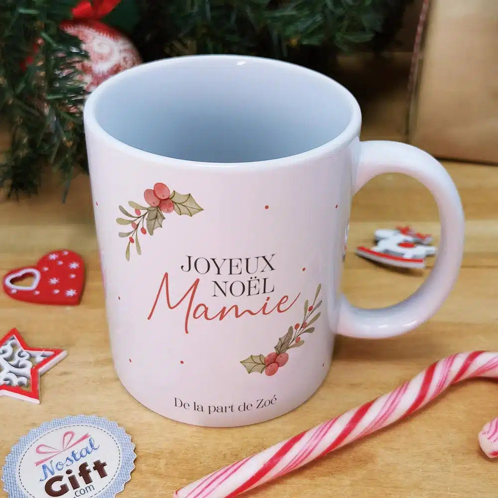 Mug “Joyeux Noël Mamie” personnalisé – Cadeau Noël – Image 2