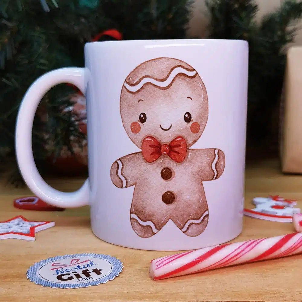 Mug “Joyeux Noël ” personnalisé – Pain d’épice – Cadeau pour Noël – Image 3