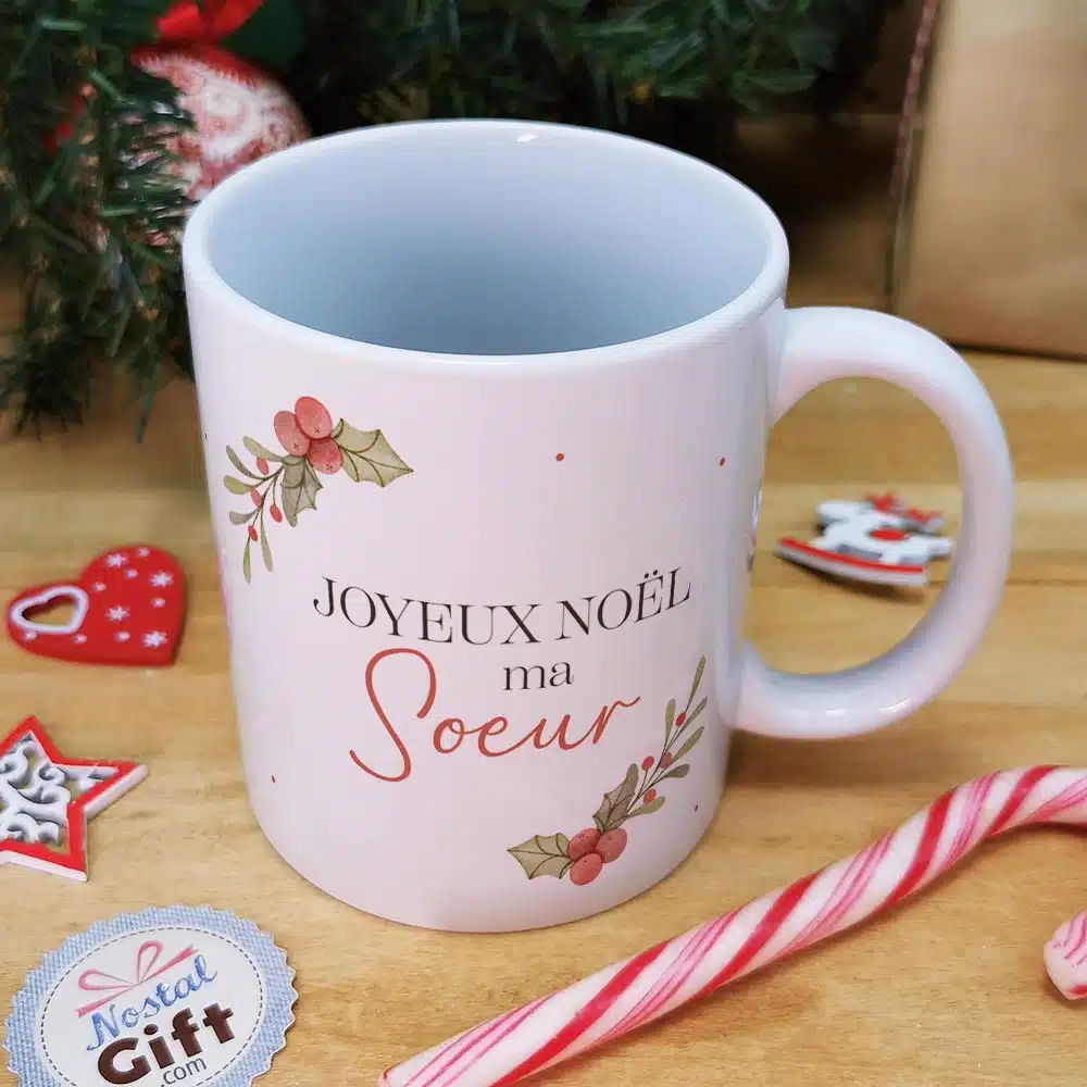 Mug “Joyeux Noël ma soeur” – Cadeau Noël – Image 2