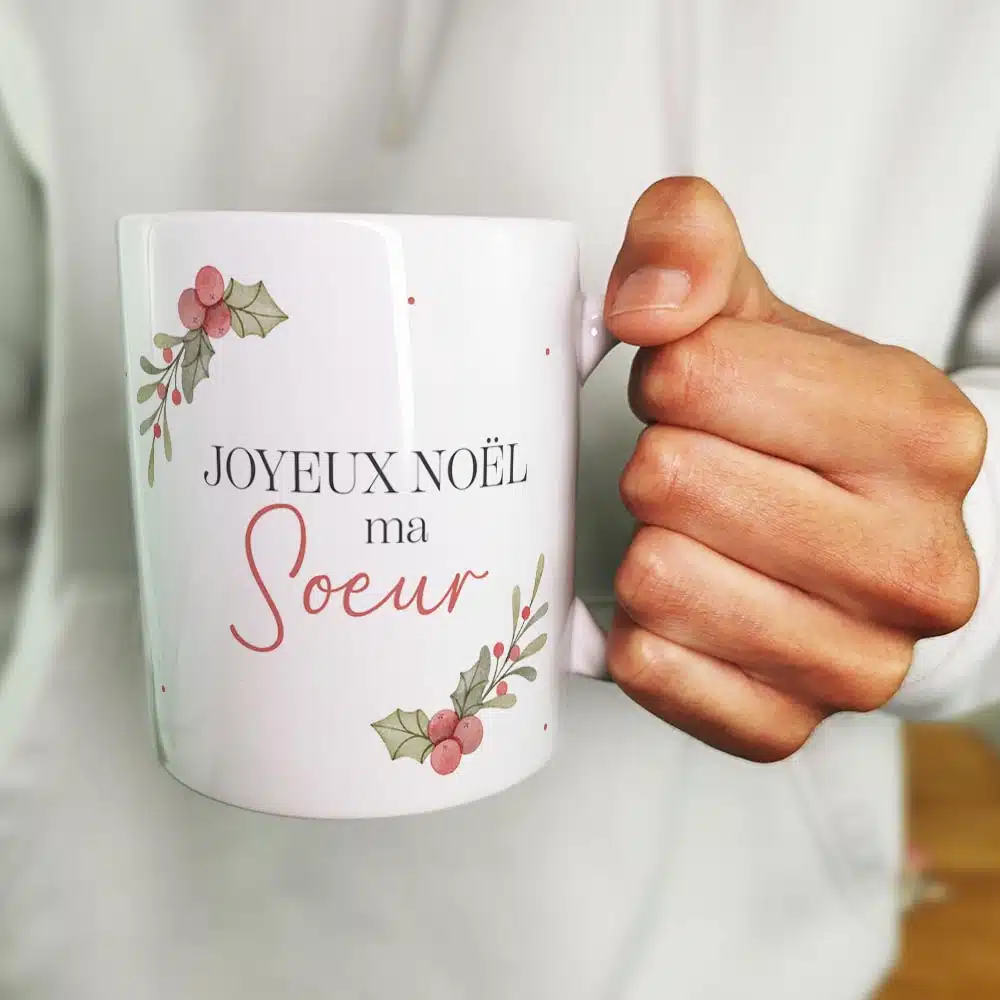 Mug “Joyeux Noël ma soeur” – Cadeau Noël – Image 4
