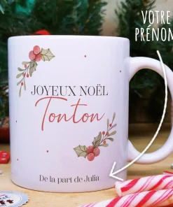 Mug “Joyeux Noël Tonton” personnalisé – Cadeau Noël
