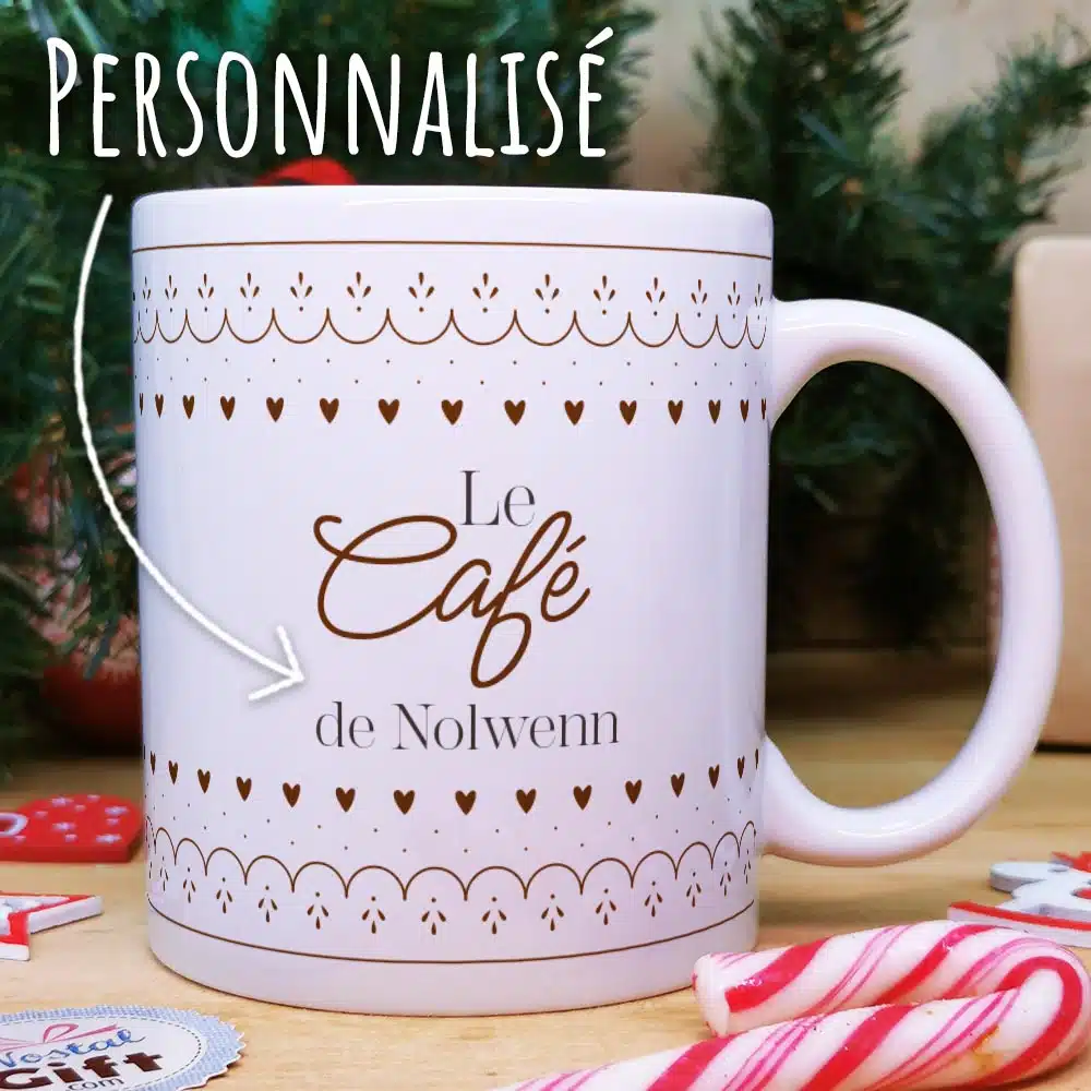 Mug “Café de Noël” personnalisé – Cadeau Noël