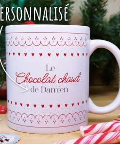 Mug “Le chocolat chaud”  – Cadeau pour Noël :  mamie,  maman – cadeau personnalisé
