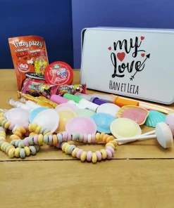 Coffret bonbons des années 80 “My Love”(Boîte en métal) – cadeau personnalisé