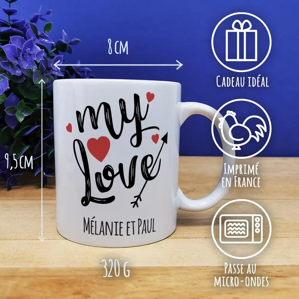 Mug “My Love” personnalisable – Cadeau pour la Saint Valentin – Image 2