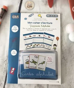 Mon cahier d’écriture “J’apprends l’alphabet” (et ses 36 cartes)