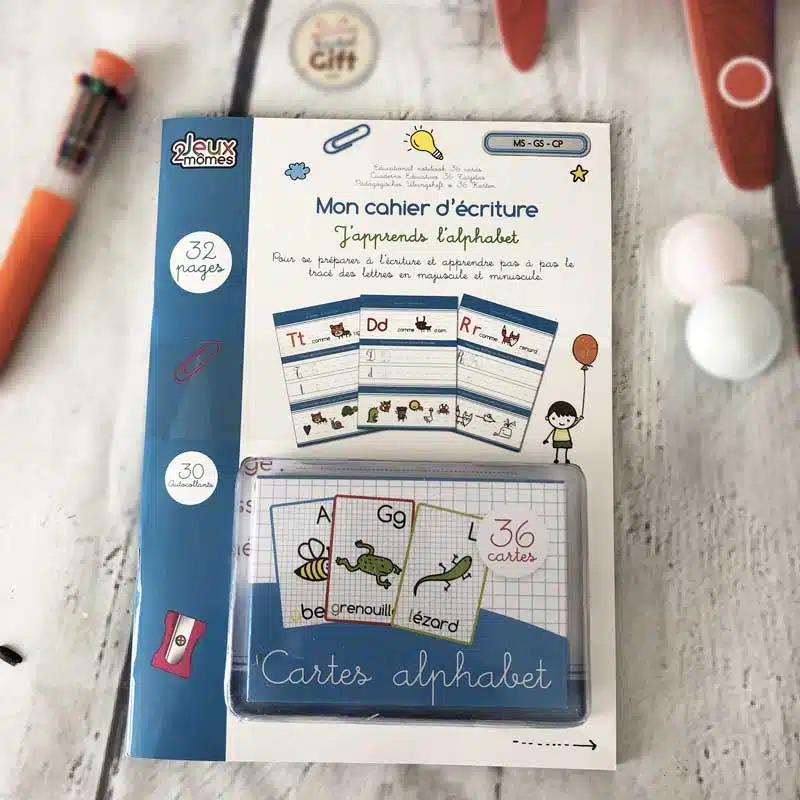 Mon cahier d’écriture “J’apprends l’alphabet” (et ses 36 cartes)