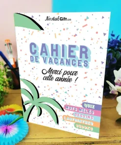 Idée cadeau ATSEM, nounou – Cahier de vacances rétro – Merci pour cette année