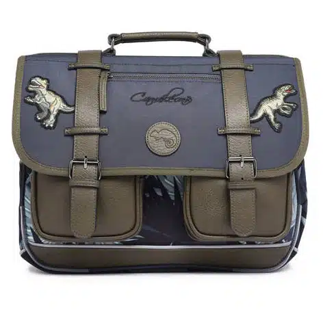 Cartable 38 cm vintage Gris (Grey Tropical) – Caméléon – CP CE1 CE2