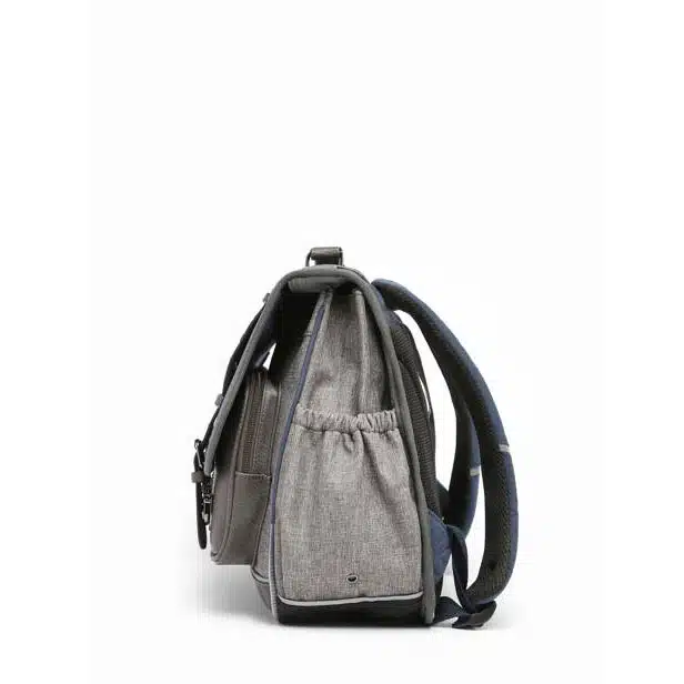 Cartable 38 cm vintage fantasy bleu et ses pin’s personnalisables – Caméléon – CP CE1 CE2 – Image 3