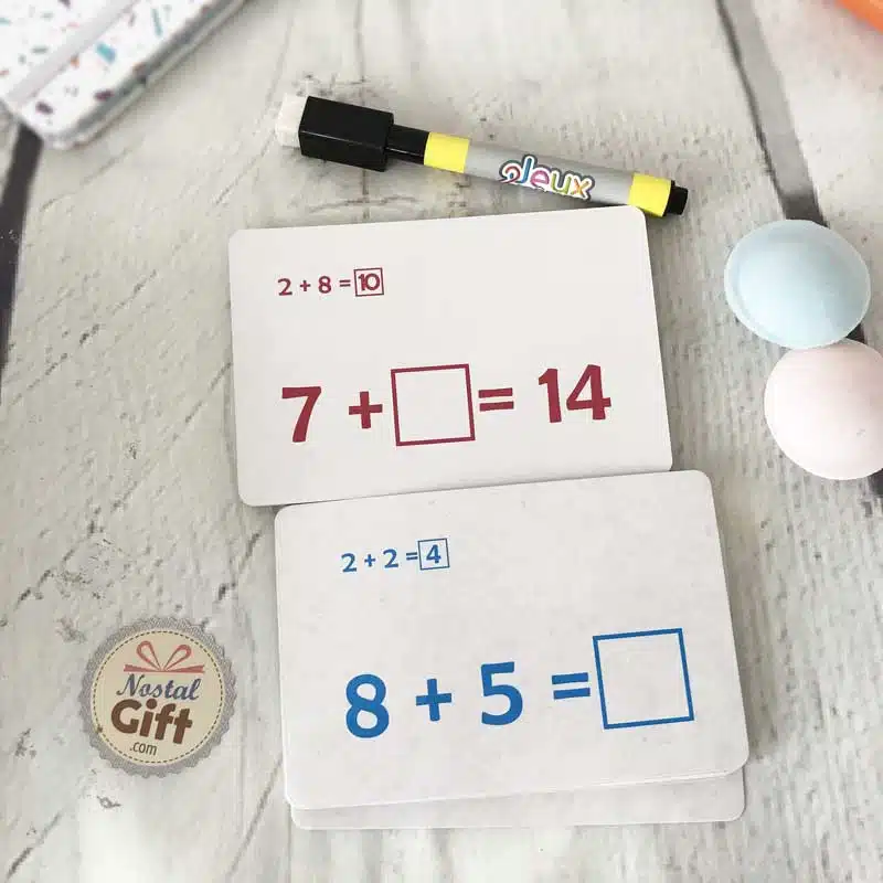 Cartes éducatives effaçable “Spéciales Calculs – Additions ” x36 (+1 feutre effaçable) – Image 2