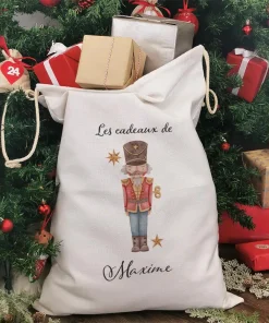 Hotte de Noël XXL personnalisée – “Les cadeaux de …” – Casse Noisette
