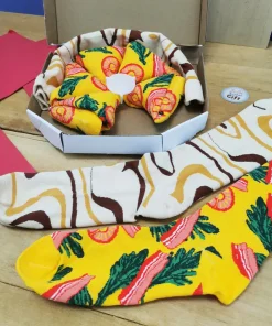 Coffret cadeau chaussettes – 4 paires de chaussettes pliage Pizza