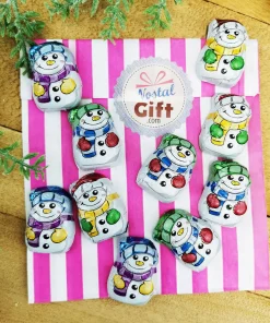 Mini Bonhomme de neige en chocolat au lait – 3×2 cm – Lot de 10
