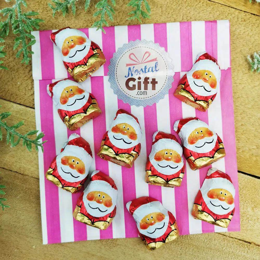 Mini Père noël en chocolat au lait – 3×2 cm – Lot de 10 – Image 2