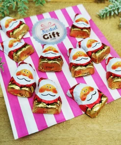 Mini Père noël en chocolat au lait – 3×2 cm – Lot de 10