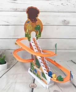 Circuit de dinosaures avec escalier mécanique